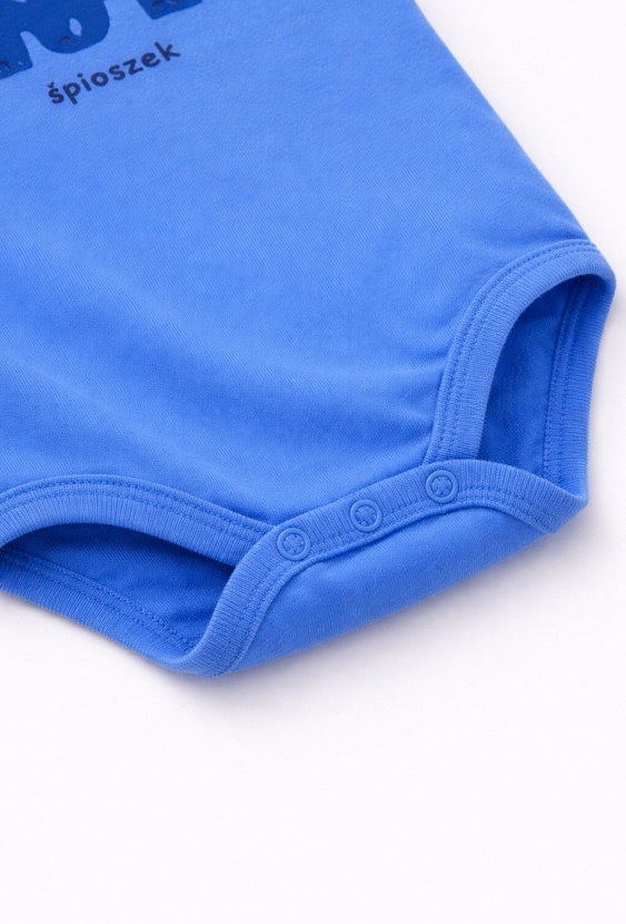 Body z krótkim rękawem - niebieskie ze słonikiem