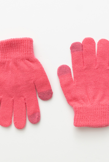 Różowe rękawiczki polarowe