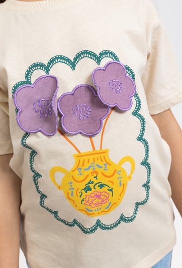 Koszulka dla dziewczynki z kwiatami 3D