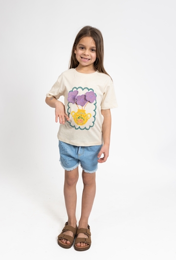 Koszulka dla dziewczynki z kwiatami 3D