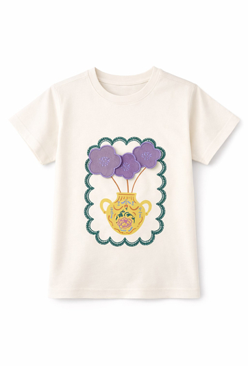 Koszulka dla dziewczynki z kwiatami 3D