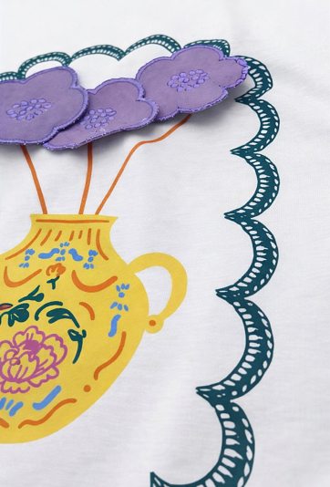 Koszulka dla dziewczynki z kwiatami 3D