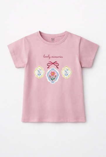 Koszulka dla dziewczynki z motywem kwiatów