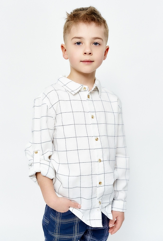 Koszula w kratkę z długim rękawem