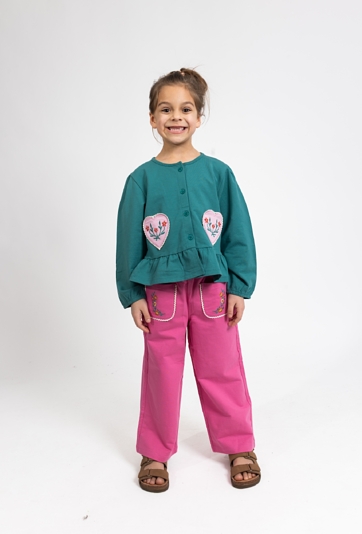 Bluza rozpinana na guziczki z serduszkami