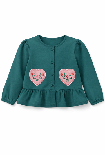 Bluza rozpinana na guziczki z serduszkami