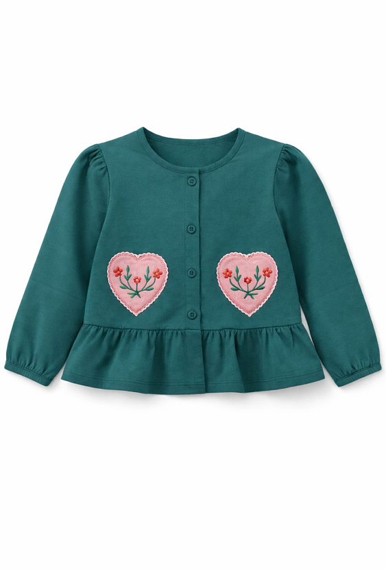 Bluza rozpinana na guziczki z serduszkami