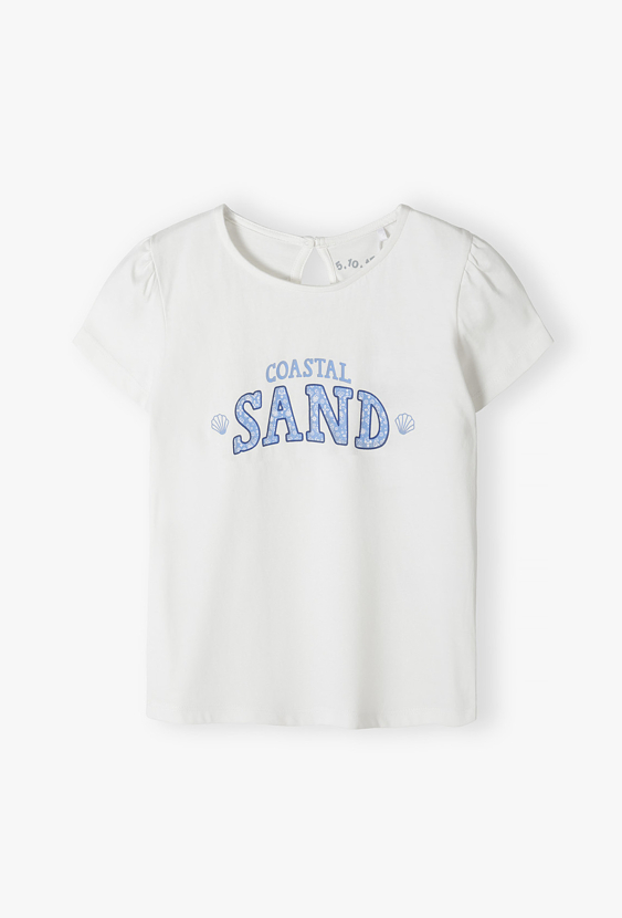 T-shirt dziewczęcy „Coastal Sand” – z bufiastymi rękawami