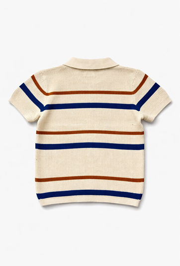 Sweter polo dla chłopca - kontrastowe pasy