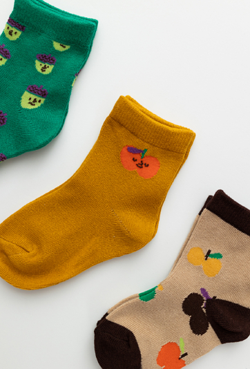 Skarpetki chłopięce 3-pak z jesiennymi wzorami