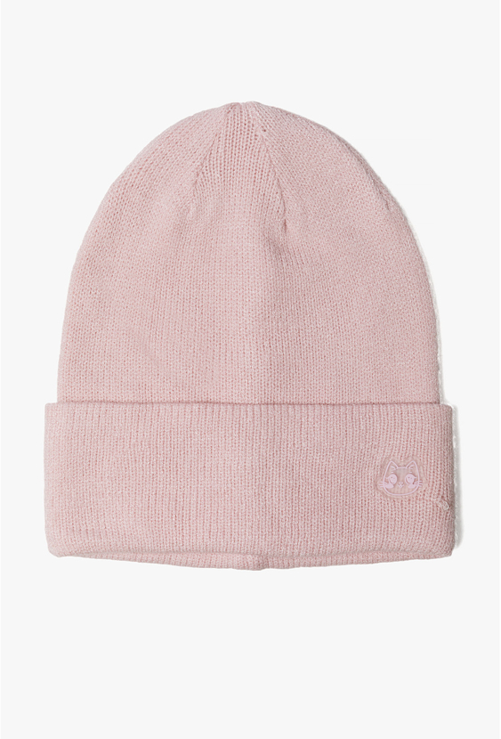 Czapka zimowa - różowa z kotkiem