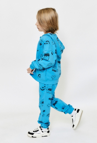 Spodnie dresowe z nadrukiem - niebieskie