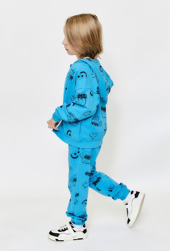 Spodnie dresowe z nadrukiem - niebieskie