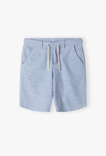 Tkaninowe niebieskie szorty dla chłopca - Lincon&Sharks