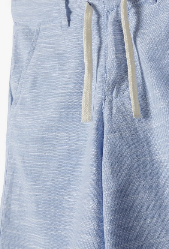 Tkaninowe niebieskie szorty dla chłopca - Lincon&Sharks