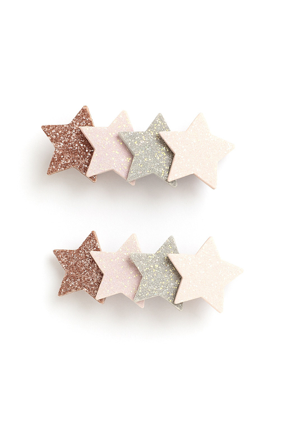 Spinki do włosów brokatowe gwiazdki – zestaw 2 szt.