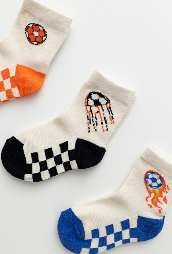 Skarpety 3-pak chłopięce piłki