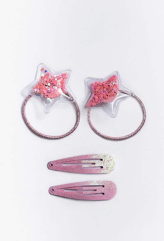 Zestaw  - spinki i gumki do włosów