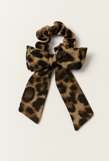 Gumka do włosów z kokardą – panterka
