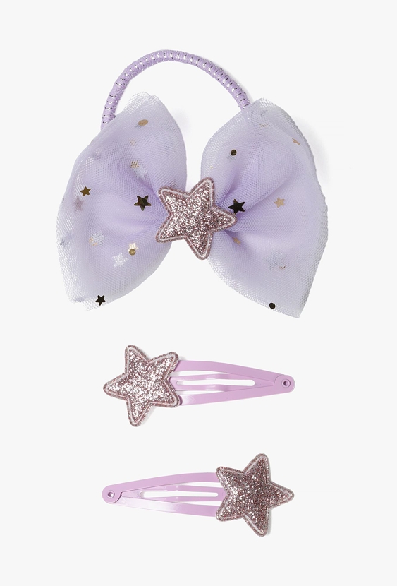 Uroczy zestaw - spinki i gumka do włosów