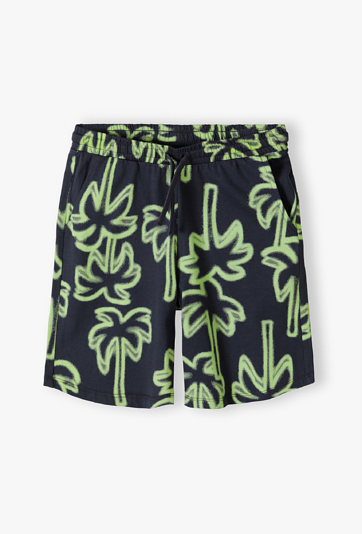 Szorty dresowe dla chłopca 1/2 – neonowe palmy Surf Vibes