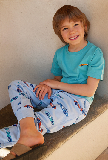 Bawełniane spodnie dresowe  z nadrukiem samochodów