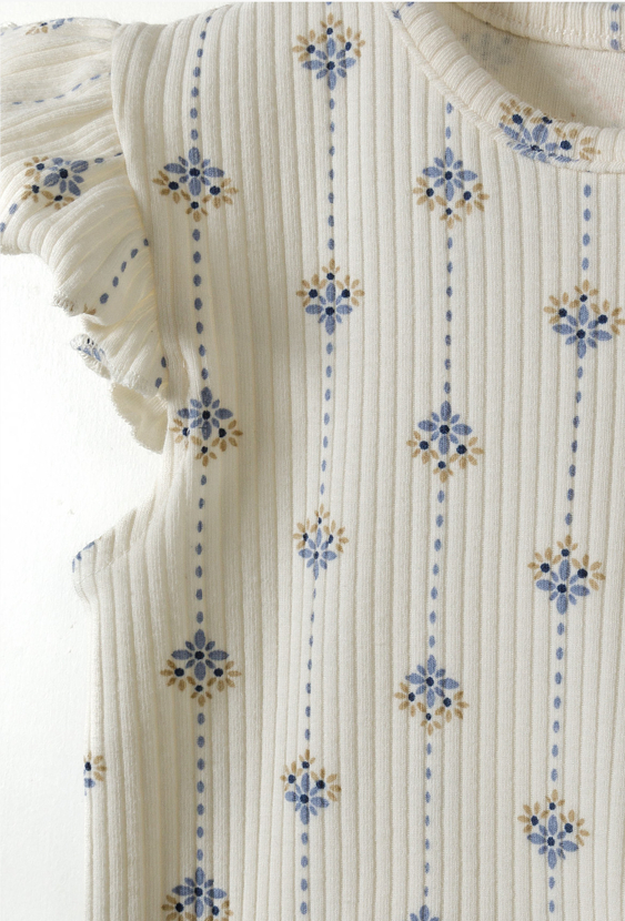 Body niemowlęce bez rękawów w kwiatki