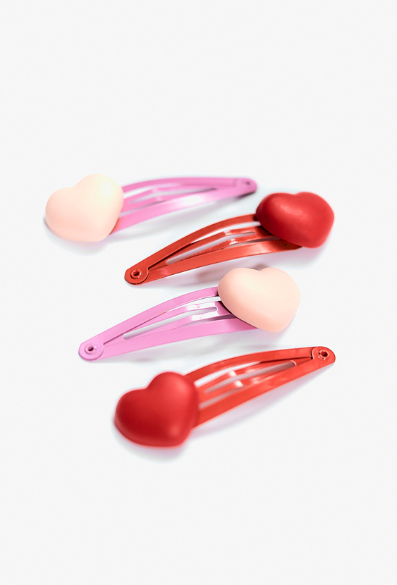 Zestaw spinek - czerwone i różowe serce