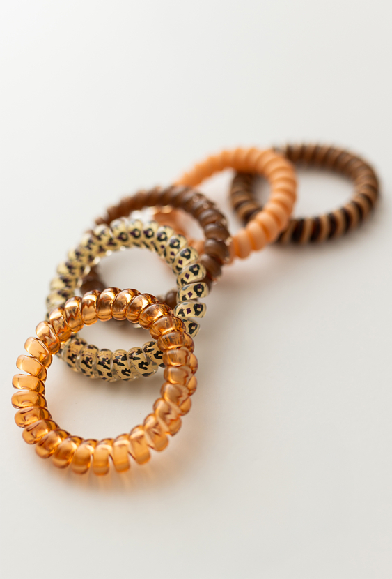 Zestaw sprężynkowych gumek do włosów – 5 sztuk