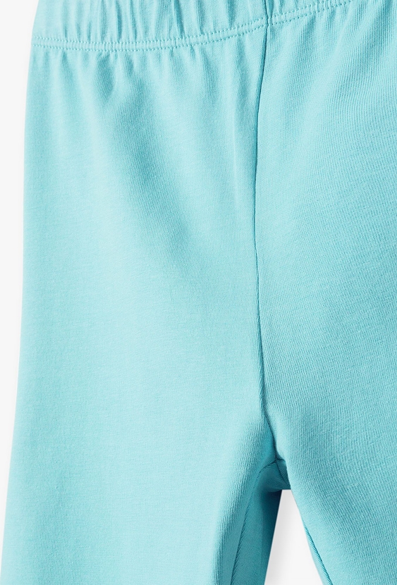 Niebieskie legginsy dziewczęce 3/4 - 5.10.15.