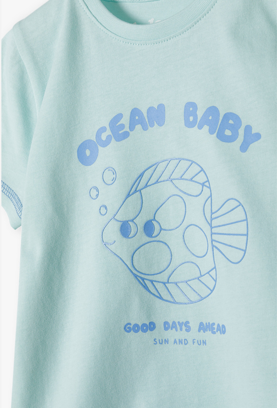 T-shirt niemowlęcy dla chłopca z rybką