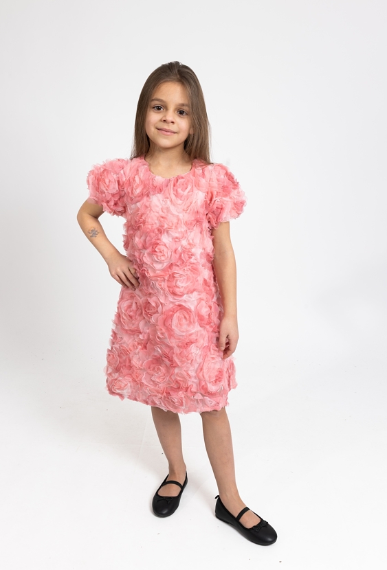 Sukienka dziewczęca w 3D kwiaty