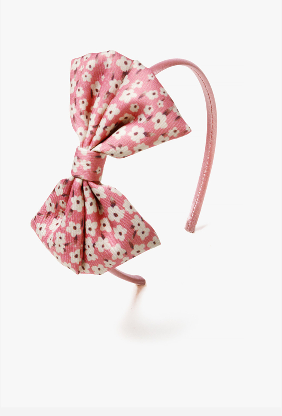 Opaska do włosów z kokardą w kwiatki