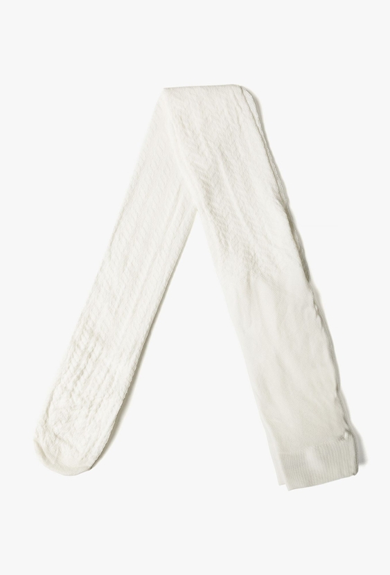 Białe rajstopy dziewczęce w jodełkę - 5.10.15.