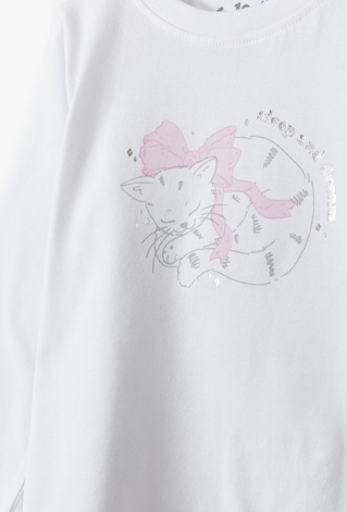 Piżama dla dziewczynki - szara z kotkiem - 5.10.15.