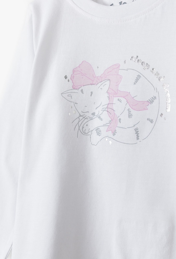 Piżama dla dziewczynki - szara z kotkiem - 5.10.15.