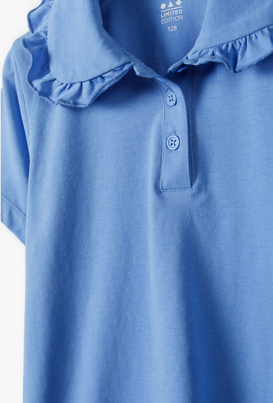 Koszulka polo dziewczęca z falbanką