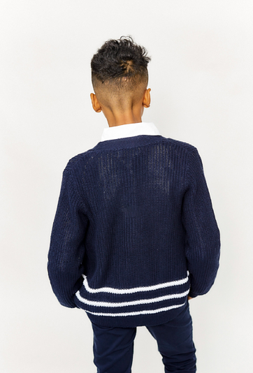 Elegancki sweter chłopięcy - granatowy