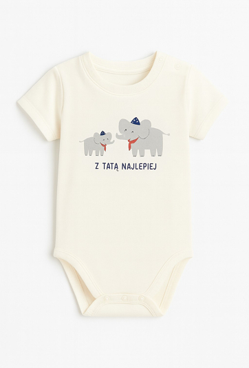 Body niemowlęce z krótkim rękawem  „Z tatą najlepiej”