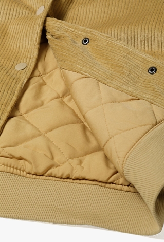 Kurtka przejściowa bomberka z pikowana podpinką - brązowa