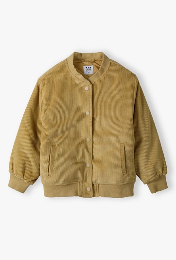 Kurtka przejściowa bomberka z pikowana podpinką - brązowa