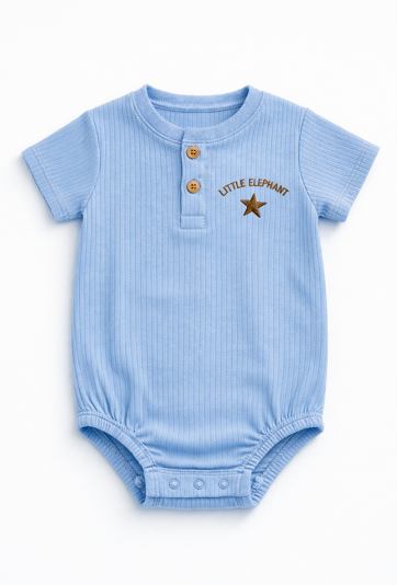 Body niemowlęce z krótkim rękawem w prążek „Little Elephant”