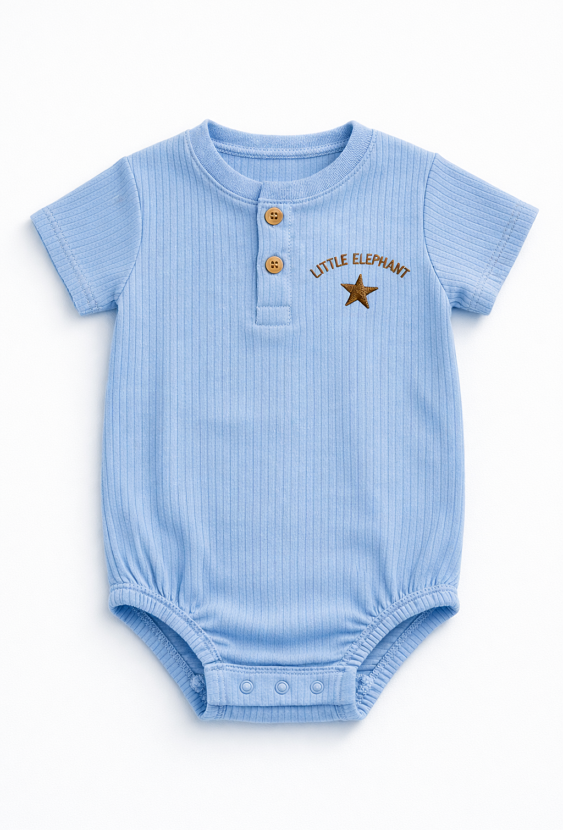 Body niemowlęce z krótkim rękawem w prążek „Little Elephant”