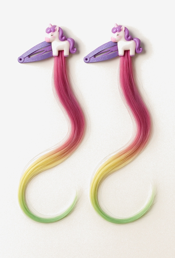 Spinki do włosów z kolorowymi pasemkami