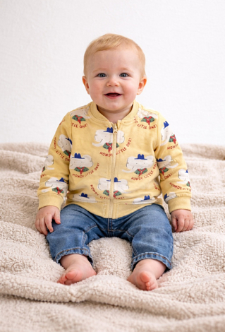 Bluza niemowlęca bomberka z printem – kowbojskie słonie