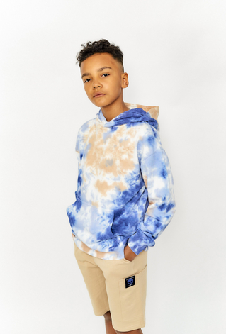 Bawełniana bluza dresowa z kapturem - tie-dye