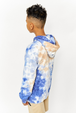 Bawełniana bluza dresowa z kapturem - tie-dye