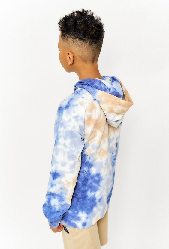 Bawełniana bluza dresowa z kapturem - tie-dye