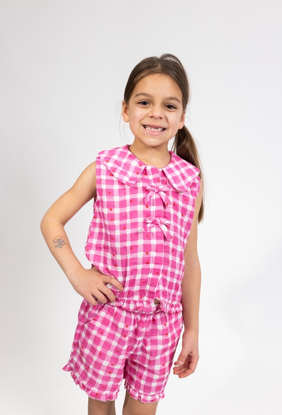 Koszula dziewczęca w kratkę