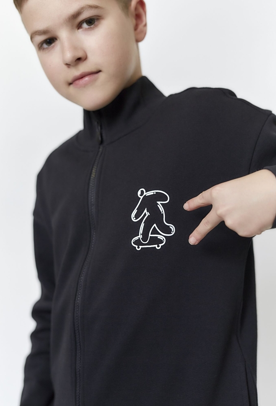 Czarna bluza dresowa bez kaptura